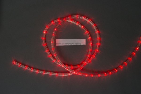 LED-DL-3W-100M-2M-240V-R Светодиодная гирлянда дюралайт чейзинг, красный, D13мм, 36LED/метр,  IP65,  фото 1