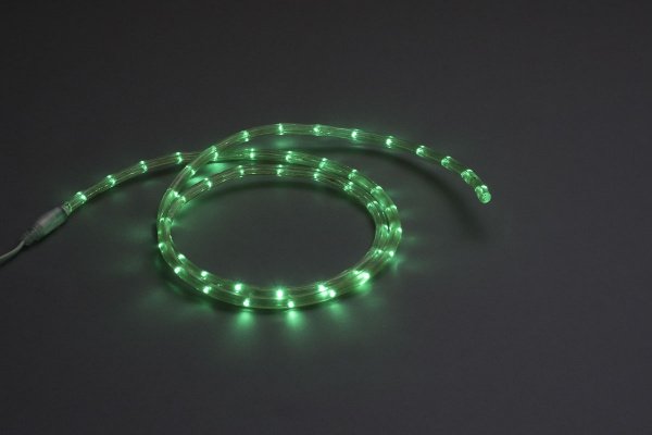 LED-СDL-2W-4CM-100M-11.5MM-220V-G Светодиодная гирлянда дюралайт, фиксинг, зеленые светодиоды, D11,5 фото 2