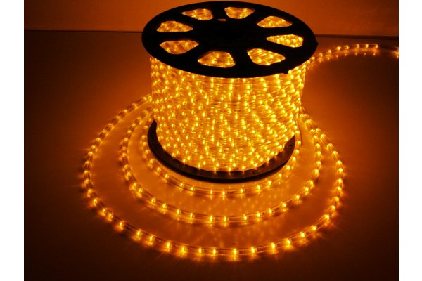 LED-XD-2W-100M-240V Светодиодная гирлянда дюралайт фиксинг, оранжевый, 240V, D13мм, 36LED/метр, крат фото 1