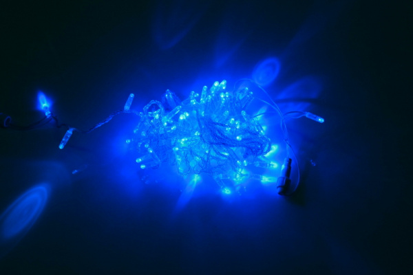 LED-PLS-200-20M-240V-B/C-F(B) W/O синий/синий флэш на пр. проводе (без силового шнура)С КОЛПАЧКОМ фото 1