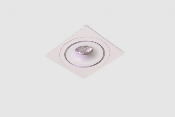 Декоративная одинарная рамка (белая) под светильник серии ROUND-IN-01 фото 2