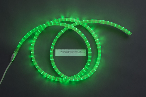 LED-CUFL-3W-100M-220V-1.67CM-G, зеленый, чейзинг,  100м, 220V, D11*20cm, интервал 1,67см, 2М фото 1