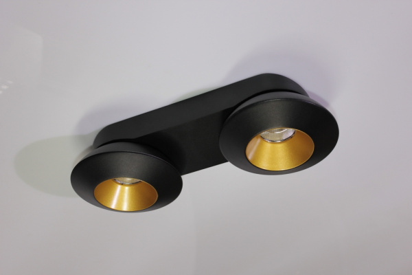 Накладное декоративное кольцо (черное/золото) в светильник серии ROUND-OUT-02/03 and ROUND-IN-03/04 фото 6