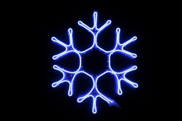 LED-XM(SN)-2D-CK015-240V-B Снежинка из леднеон-флекса 61*50 см, синяя фото 1