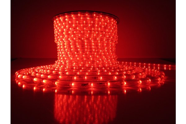LED-XD-5W-100M-240V-K/2,77CM Светодиодная гирлянда дюралайт чейзинг, красный, D16мм, 36LED/метр, IP5 фото 2