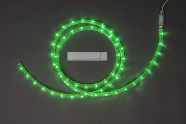 LED-СDL-2W-100M-11.5MM-220V-G Светодиодная гирлянда дюралайт, фиксинг, зеленые светодиоды, D11,5мм,  фото 1
