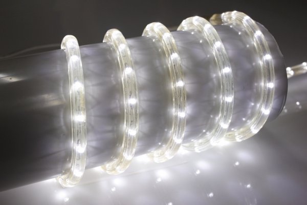 LED-DL-2W-240V-90M-W 1 N (№ 7) Светодиодная гирлянда дюралайт, фиксинг, белый, D13мм, 36LED/метр, IP фото 1