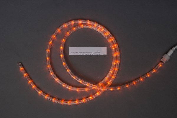 LED-DL-3W-100M-2M-240V-O Светодиодная гирлянда дюралайт чейзинг, оранжевый, D13мм, 36LED/метр,  IP65 фото 1