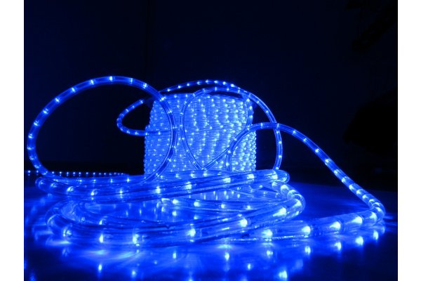 LED-DL(H)-3W-ф13-2.77-100M-240V Светодиодная гирлянда дюралайт чейзинг, синий, D13мм, 36LED/метр,  I фото 1