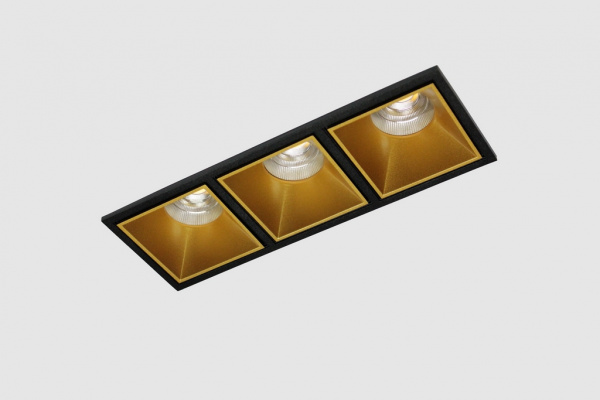 Декоративная тройная рамка (черная) под светильник серии SQUARE-IN-01 фото 3