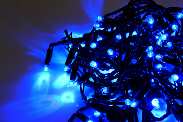LED-PLS-100-10M-24V-B/BL-W/O, синий/черный провод, соед. (без шнура) С КОЛПАЧКОМ (НОВЫЙ КОННЕКТОР) фото 2