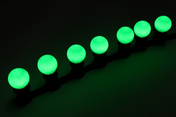 набор из 25шт. ламп LED G45 220V-240V Green, зелёный фото 2