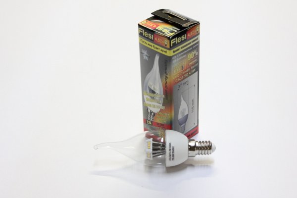 10 шт. LED Candle Frame CA37/SD 4,5W 220-240V 3200K E14 clear cover фото 3