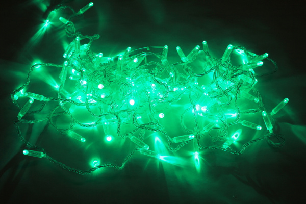 LED-PLS-100-10M-240V-LG/C-W/O, светло-зелен/прозр. провод, соед (без сил шнура) С КОЛПАЧКОМ NEW 2021 фото 4
