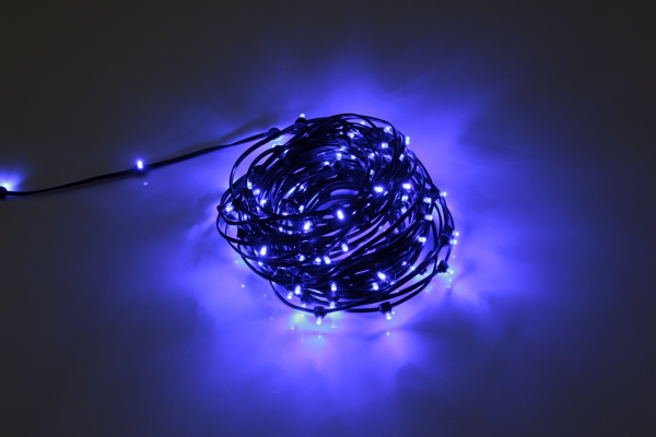 LED-LP-ZY-15CM-20M-12V-B/BL, синий цвет, черный провод (БЕЗ БЛОКА) фото 3