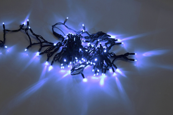 LED-PLR-100-10M-240V-B/BL-W/O, синяя/черный провод, соединяемая (без силового шнура)  фото 3