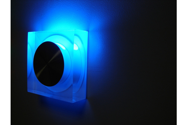 FL55SH-SP  BLUE LED свет.квад, встр. в стену 1*1W фото 1
