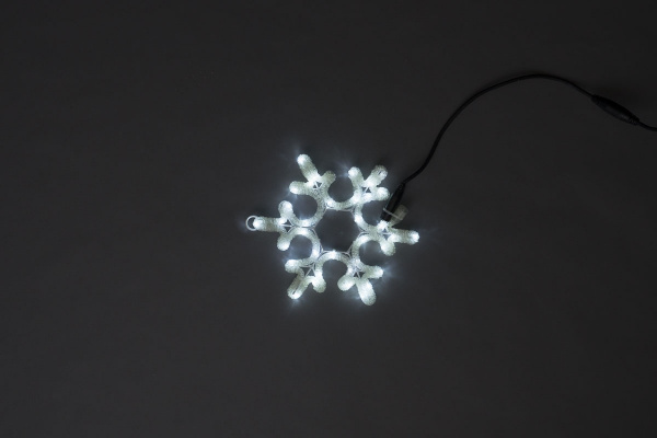 LED-XM-(FR)-2D-CK003-A-W-F(W)  White Снежинка 30х25.5см, 230V, Flash фото 1
