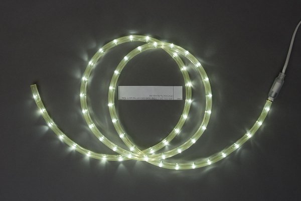 LED-СDL-2W-3,33СМ-100M-220V-WY Светодиодная гирлянда дюралайт фиксинг, белые светодиоды, D11,5мм, 30 фото 1