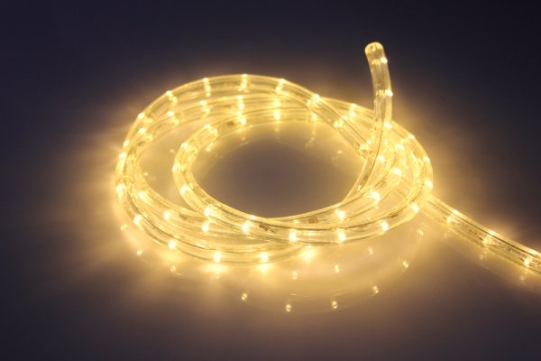 LED-DL-2W-100M-2M-240V-WW Светодиодная гирлянда дюралайт, фиксинг, белый теплый, D13мм, 36LED/метр,  фото 2